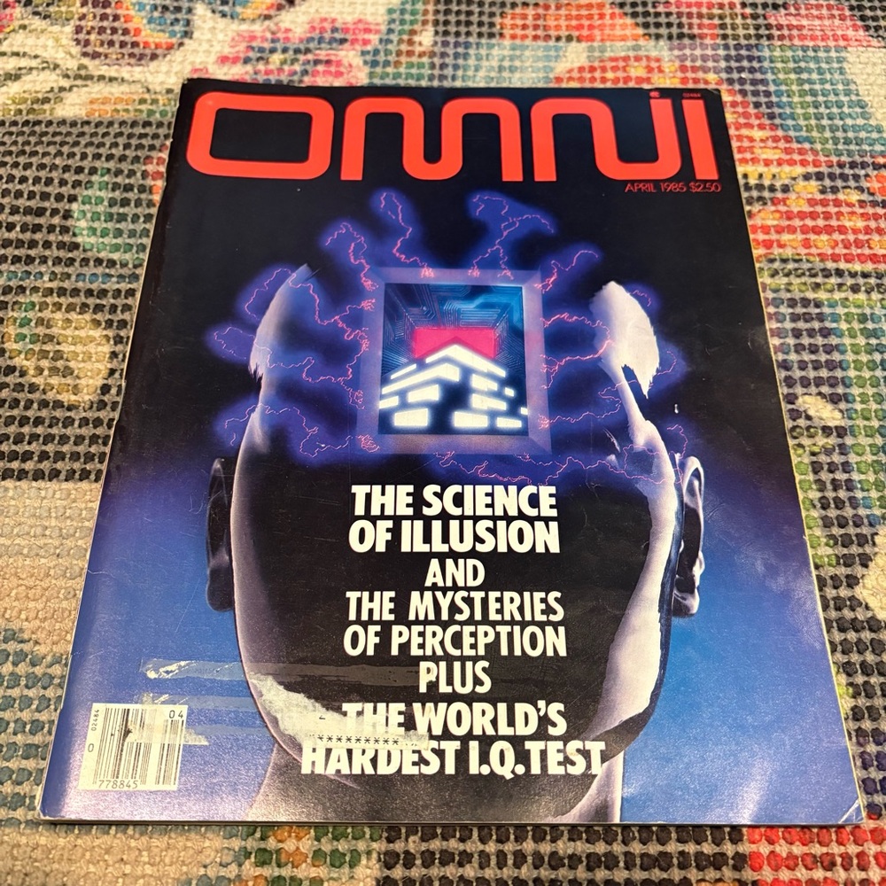 Vintage OMNI Magazine April 1985 The Science of Illusion Retro IQ Test Mysteries